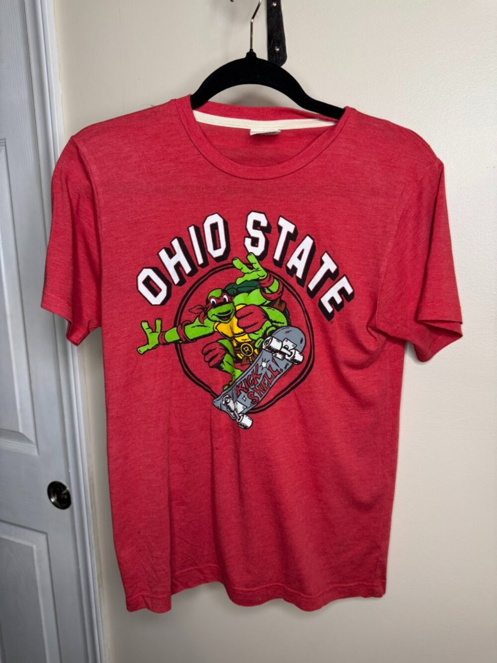 TMNT Teenage Mutant Ninja Turtles Ohio State Raphael Vintage Red Tee XS HOMAGE